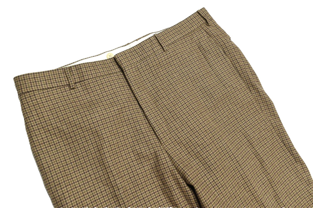 Vintage Polo Ralph Lauren Pants Mens 38 Brown Olive Houndstooth Wool Trouser